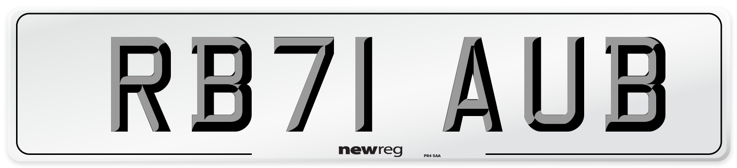 RB71 AUB Number Plate from New Reg